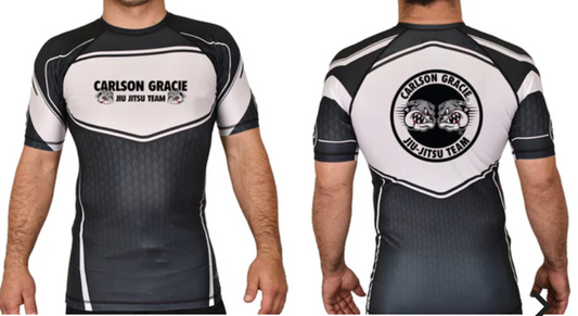 Carlson Gracie Shorts Sleeves Team Rashguard (Black/White)