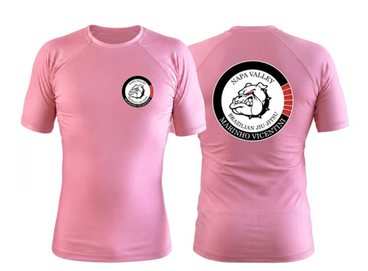 Marinho Pink Rash Guards Short Sleeve